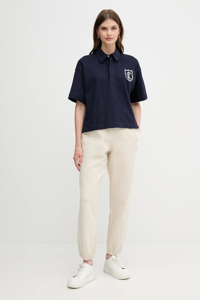 Bavlněné polo tričko Calvin Klein Jeans LV047B209G námořnická modř SS25
