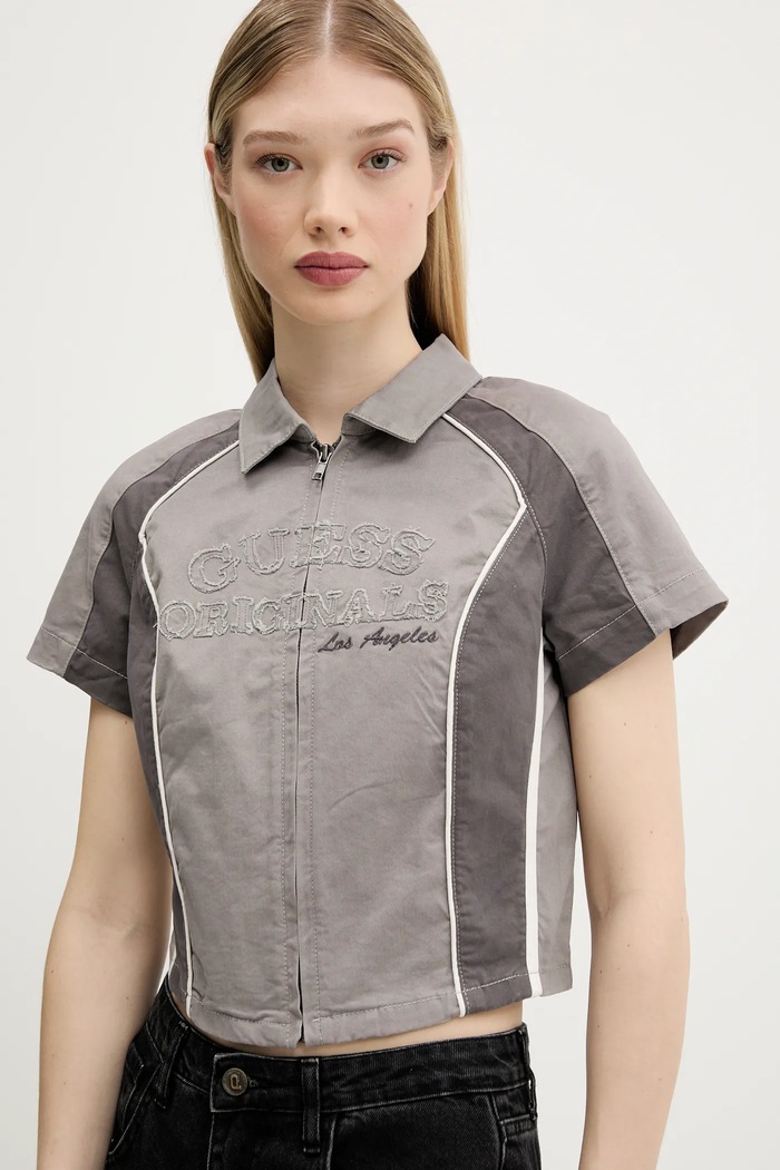 Košile Guess Originals šedá W5GH0K.WGB5B