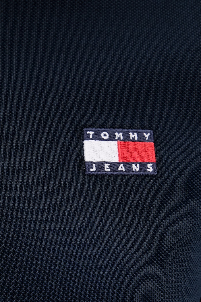 Tommy Jeans polo damskie bawełniane z elastanem DW0DW21363 granatowy