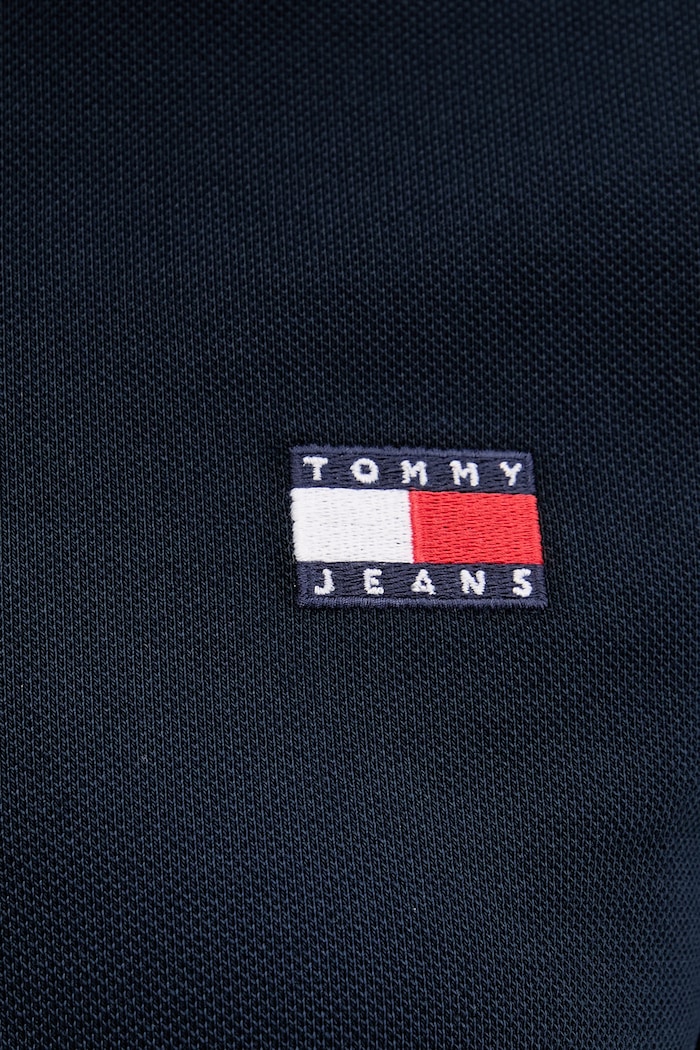 Tommy Jeans polo damskie bawełniane z elastanem DW0DW21363 granatowy