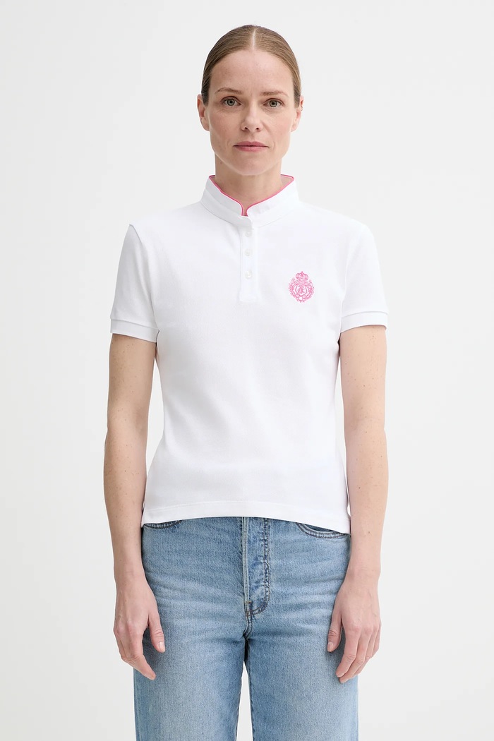 Pamučna polo majica The Kooples pamuk bijela FPOC30011K