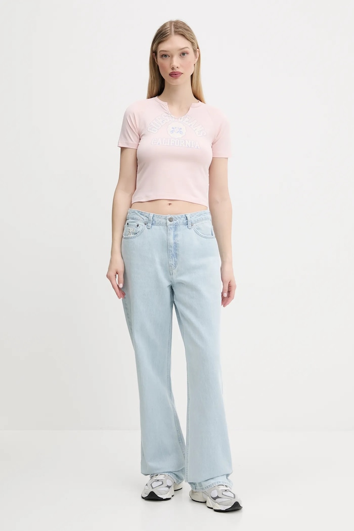 Kratka majica Guess Jeans W5GI27.J1314 roza SS25