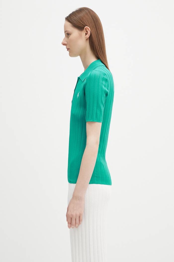 Πόλο Sporty & Rich Src Ribbed Polo WS069620302GR37 πράσινο SS25