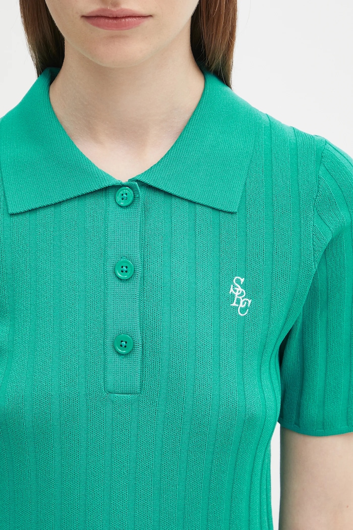 Ρούχα Πόλο Sporty & Rich Src Ribbed Polo WS069620302GR37 πράσινο