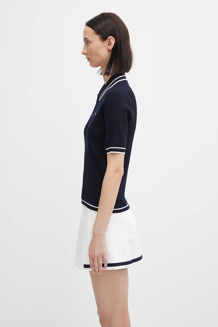 Sporty & Rich polo Src Mini Cable TO068621302BL107 blu navy AW25
