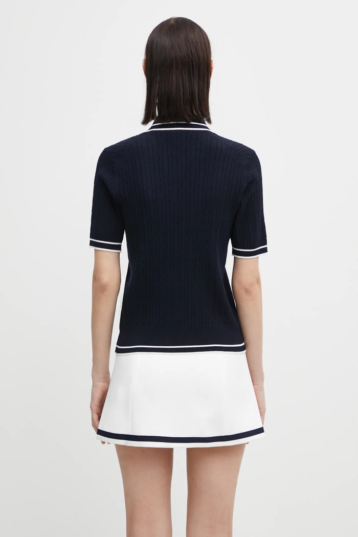 Abbigliamento Sporty & Rich polo Src Mini Cable TO068621302BL107 blu navy