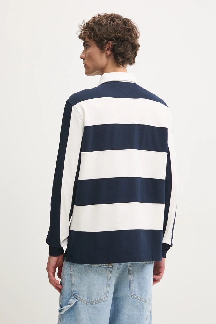 Дрехи Памучна блуза с дълги ръкави Tommy Jeans DM0DM20666 тъмносин