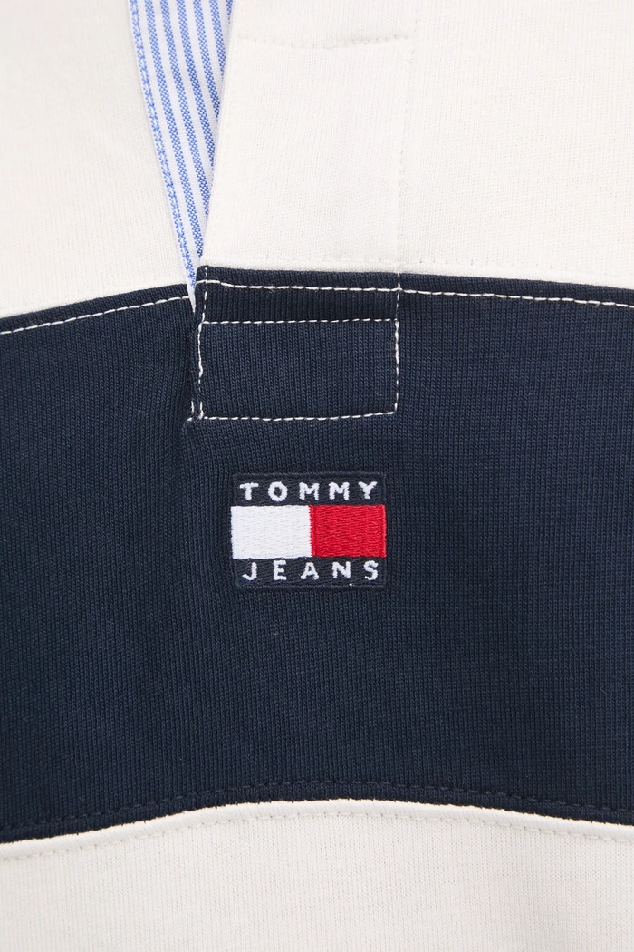 Памучна блуза с дълги ръкави Tommy Jeans DM0DM20666 тъмносин