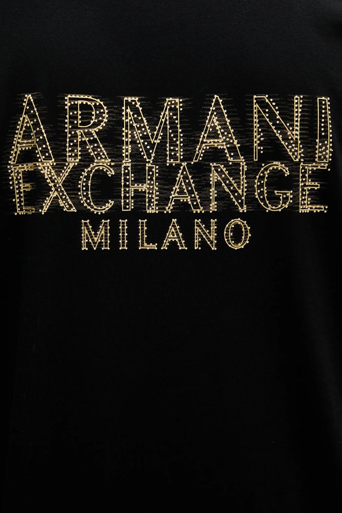 Armani Exchange pamut póló XM000329.AF10364 fekete