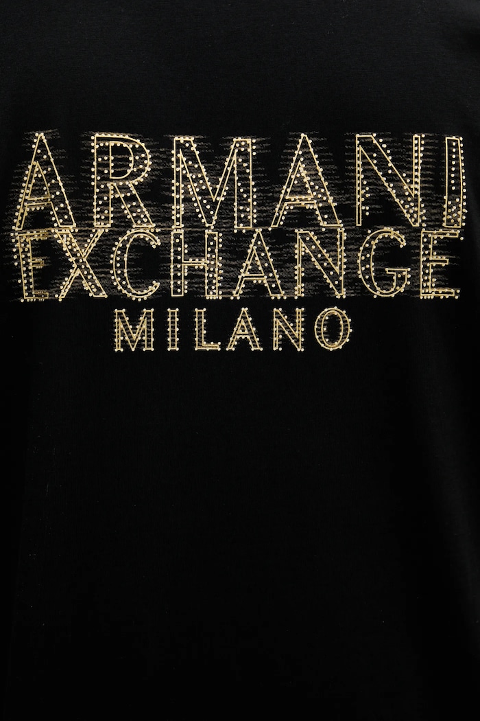 Armani Exchange pamut póló XM000329.AF10364 fekete