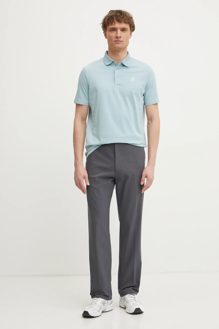 Polo tričko Karl Lagerfeld 551221.745750 tyrkysová SS25