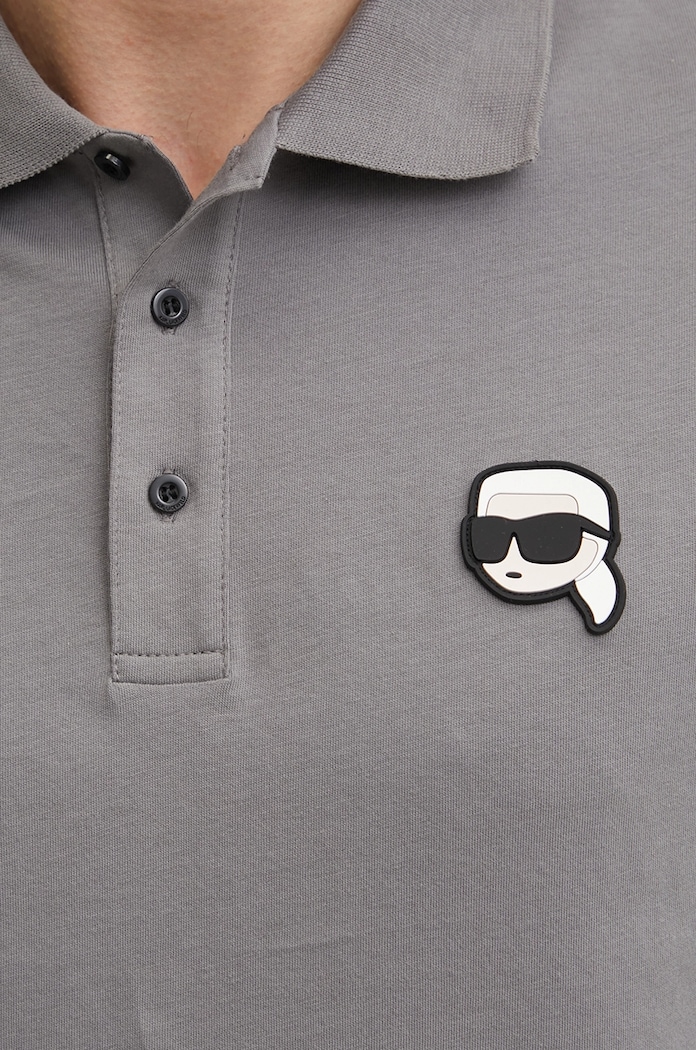 Bavlněné polo tričko Karl Lagerfeld 551224.745710 šedá