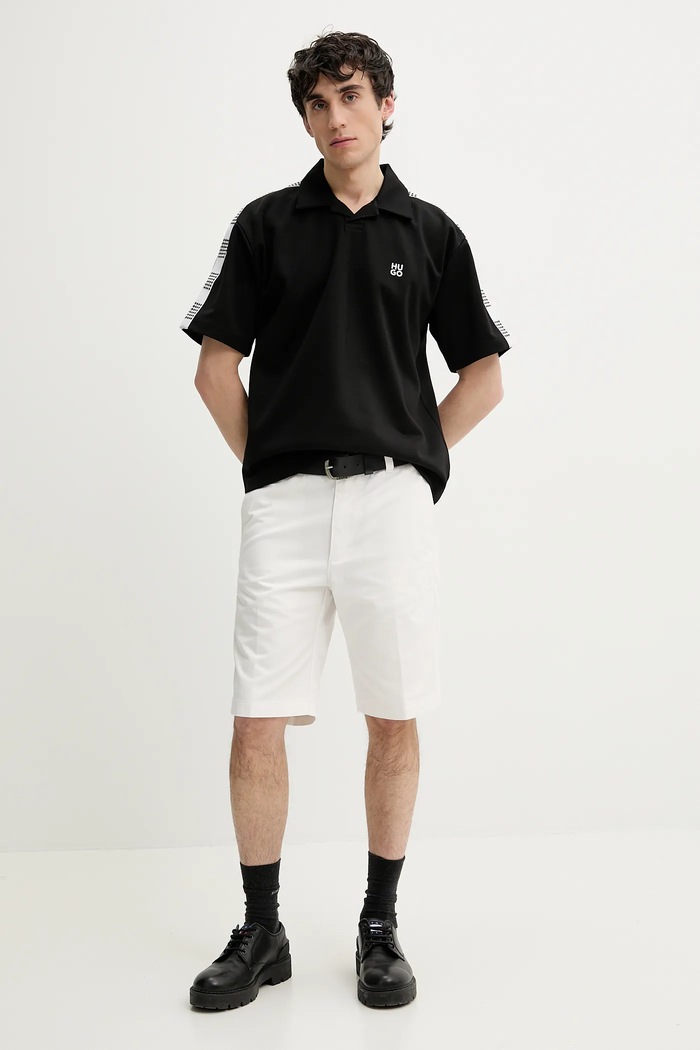 HUGO tricou polo 50531311 negru SS25