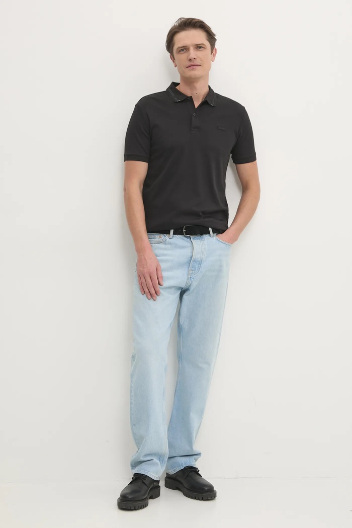 Calvin Klein polo in cotone K10K113833 nero SS25