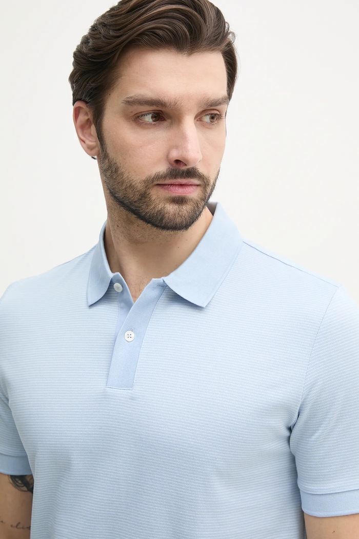 Polo de bumbac BOSS 50532246 albastru