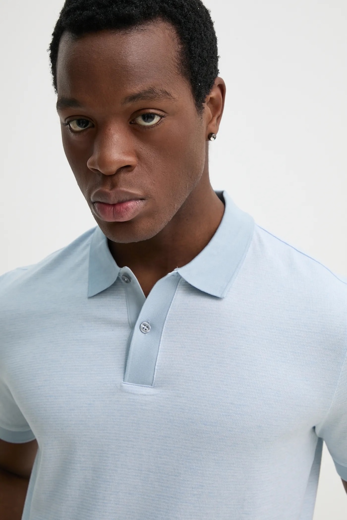 Polo de bumbac BOSS 50532246 albastru