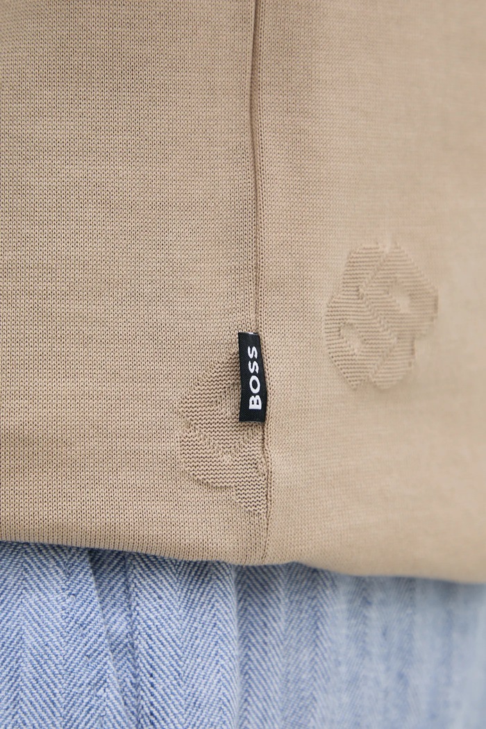 BOSS polo bawełniane 50532765 beżowy