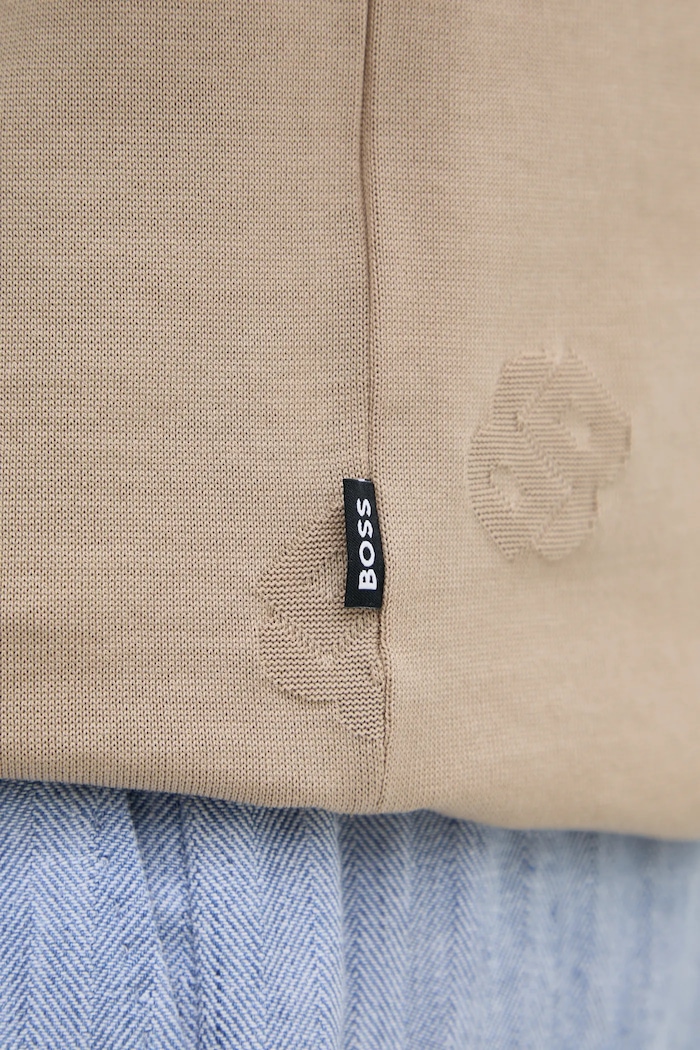 BOSS polo bawełniane 50532765 beżowy
