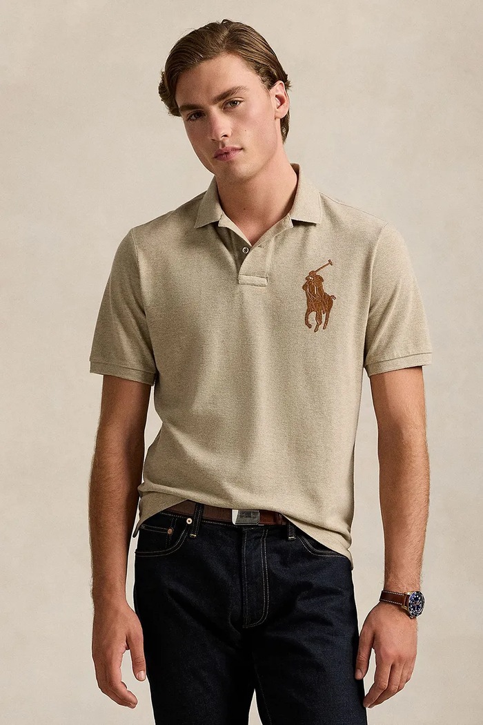 Polo Ralph Lauren Polo bawełniane beżowy 710958776