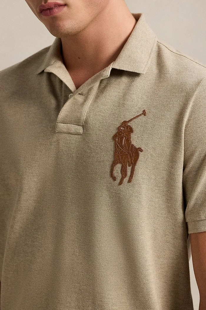 Polo bawełniane Polo Ralph Lauren 710958776 beżowy