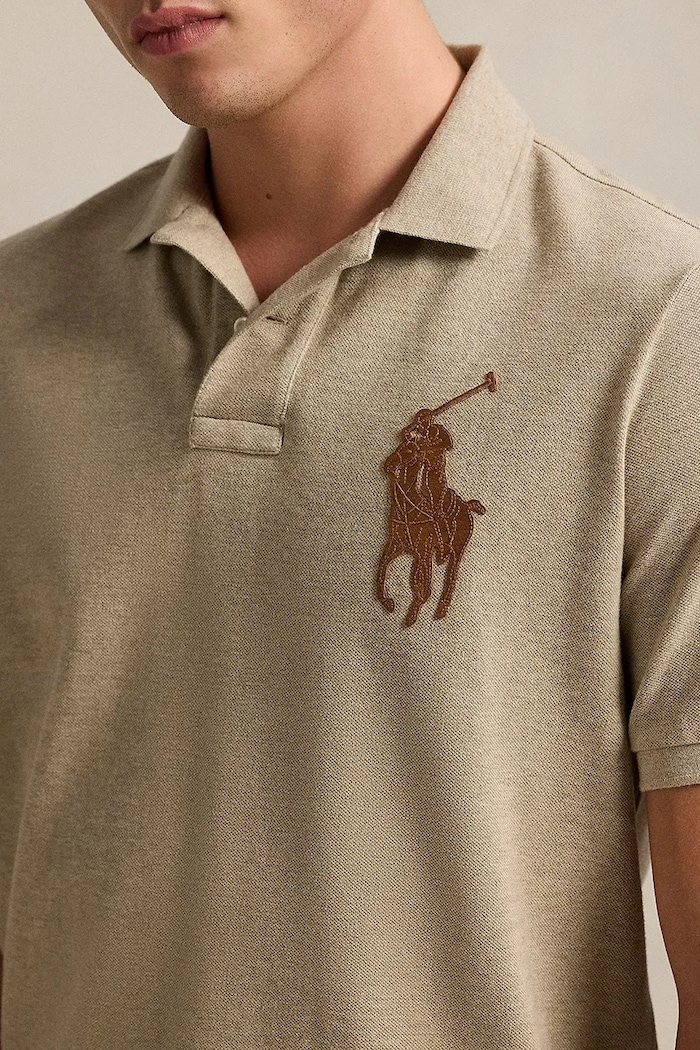 Polo bawełniane Polo Ralph Lauren 710958776 beżowy