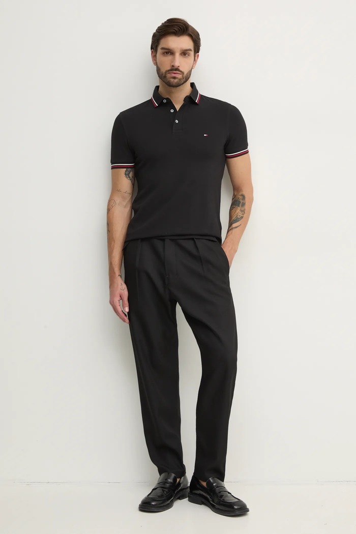 Tommy Hilfiger Polo tričko Tommy Hilfiger MW0MW37346 čierna SS25