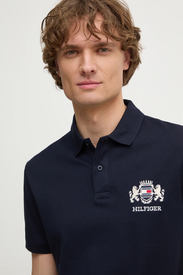 Tommy Hilfiger polo de bumbac bleumarin MW0MW37516