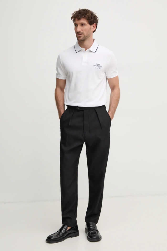 Polo tričko Tommy Hilfiger MW0MW37519 biela SS25