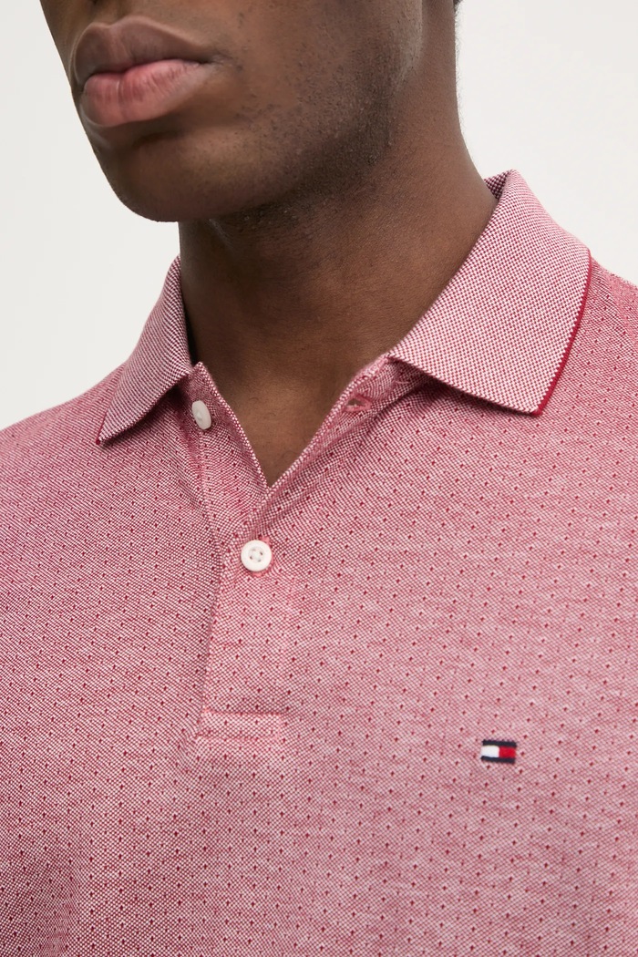 Bavlněné polo tričko Tommy Hilfiger MW0MW37525 burgundské