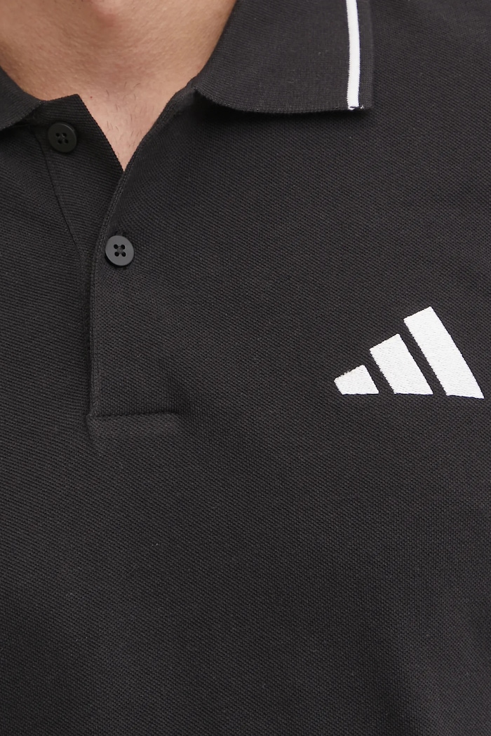Bavlnené polo tričko adidas Essentials JE6380 čierna