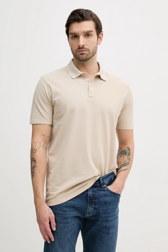 Paul&Shark polo bawełniane bawełna beżowy 25411207