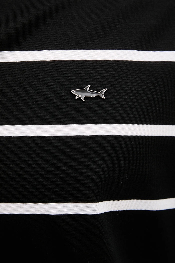 Βαμβακερό μπλουζάκι πόλο Paul&Shark 25411233 μαύρο