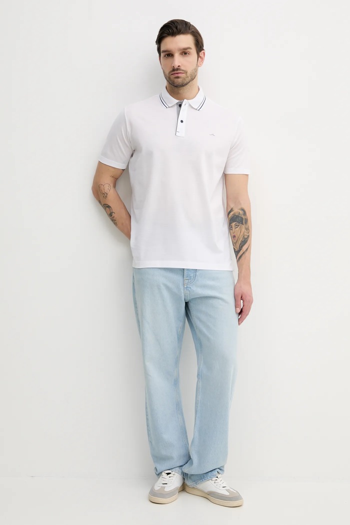 Paul&Shark polo bawełniane 25411302 biały SS25