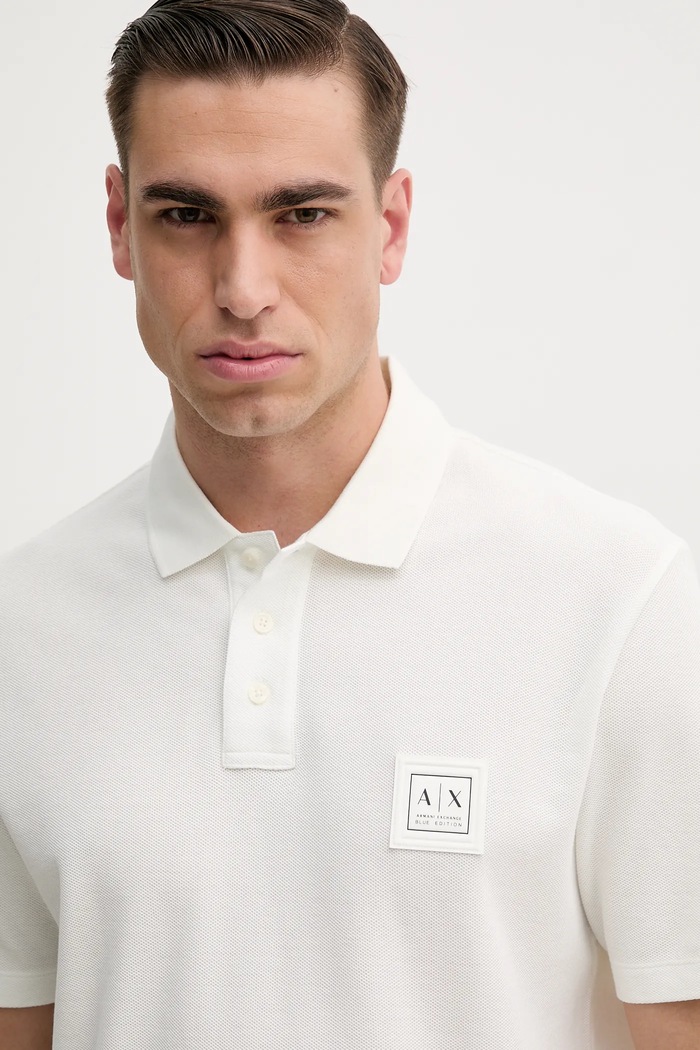 Odzież Armani Exchange polo bawełniane XM000356.AF12758 biały