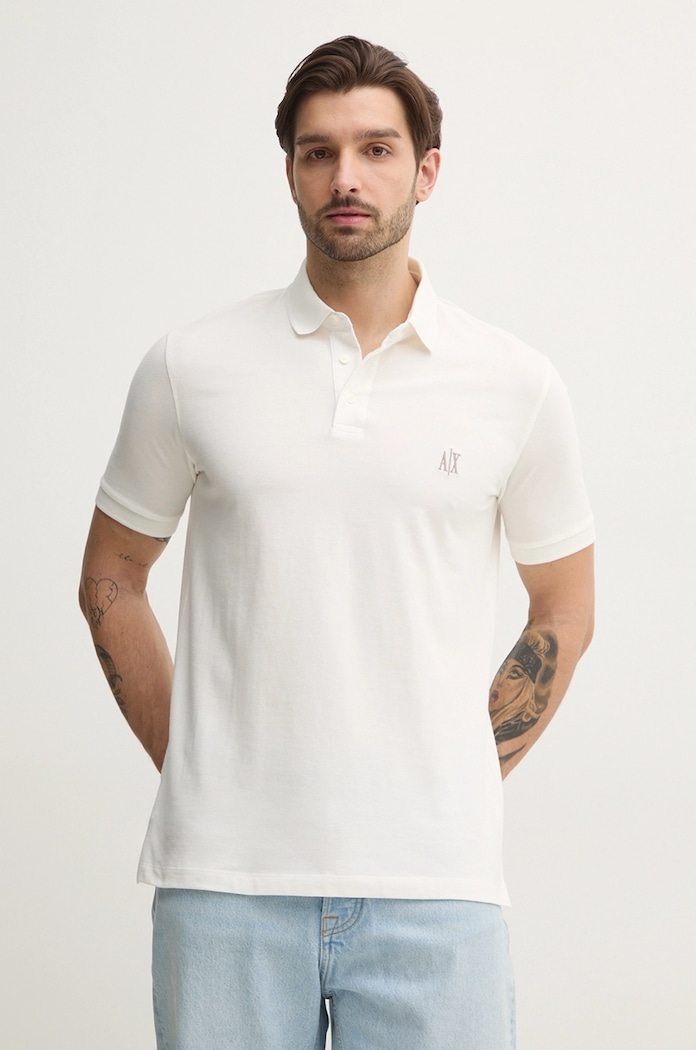 Bavlněné polo tričko Armani Exchange hladký bílá XM000367.AF13022.NOS