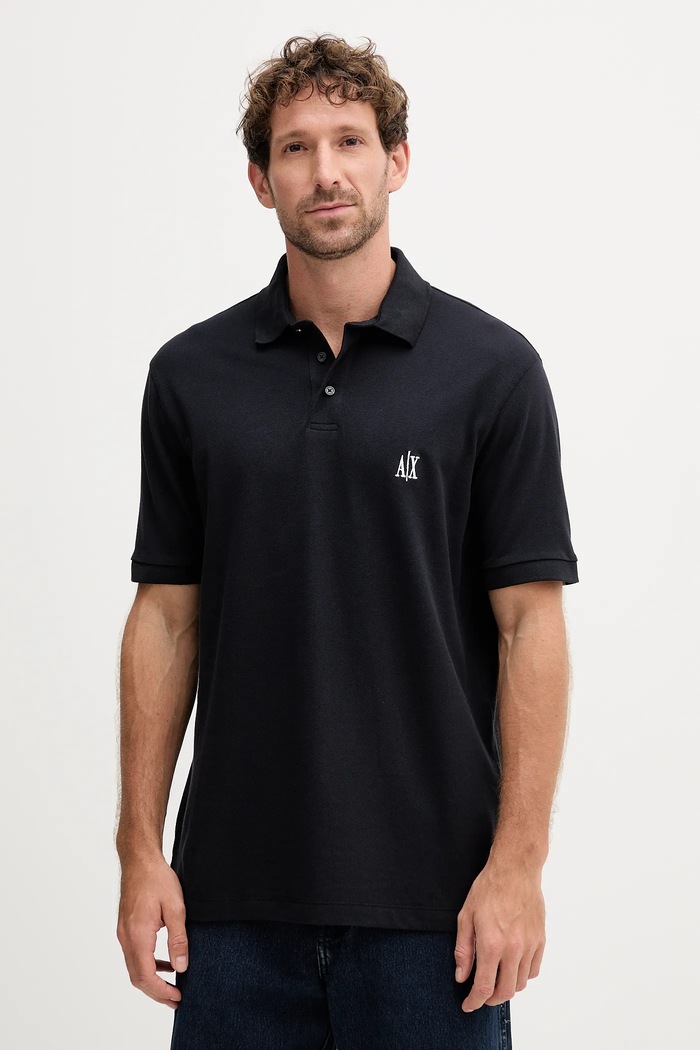 Bavlnené polo tričko Armani Exchange jednofarebný tmavomodrá XM000367.AF13022.NOS