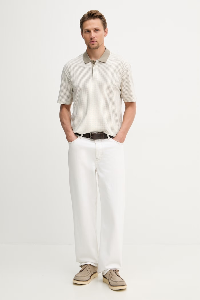 Armani Exchange Polo tričko pánske bavlnené s elastanom XM000736.AF10819 béžová SS26