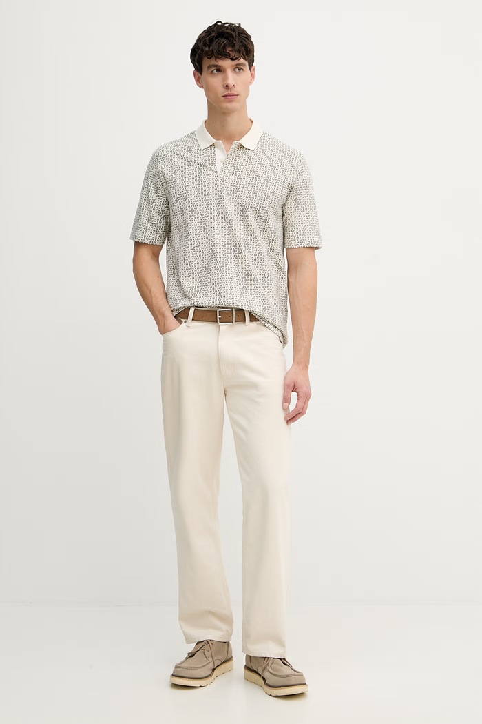 Armani Exchange polo tričko pánske bavlnené s elastanom XM000736.AF10819 béžová SS26