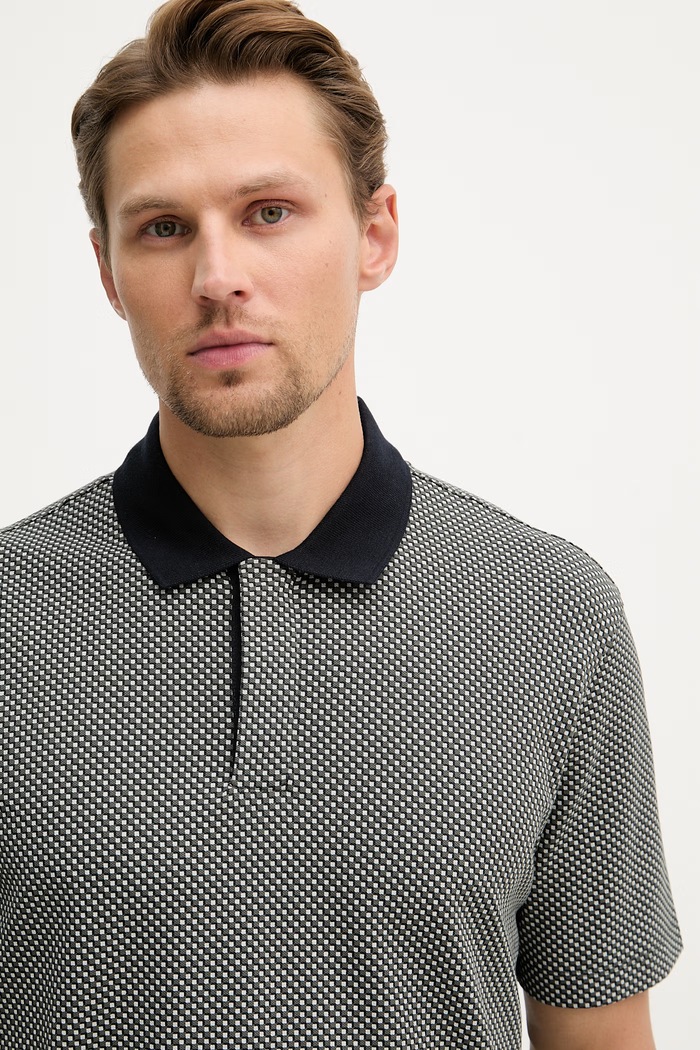Armani Exchange polo tričko pánske bavlnené s elastanom tmavomodrá XM000736.AF10819