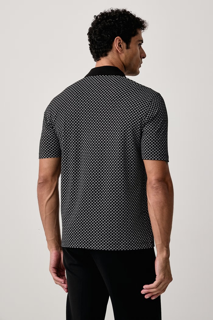 Îmbrăcăminte Armani Exchange Polo pentru bărbați din bumbac cu elastan XM000736.AF10819 negru