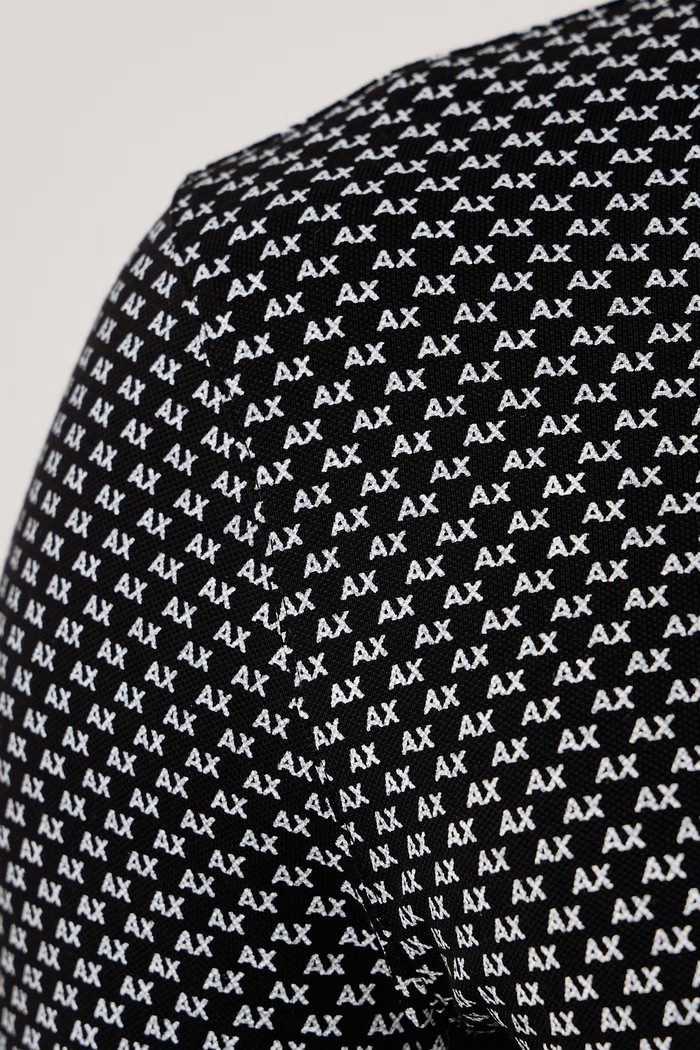 Polo pentru bărbați din bumbac cu elastan Armani Exchange negru XM000736.AF10819
