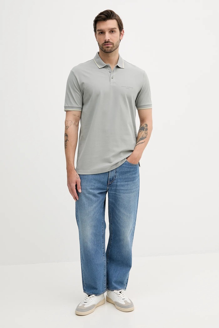 Armani Exchange Polo bawełniane XM000489.AF13026 szary SS25