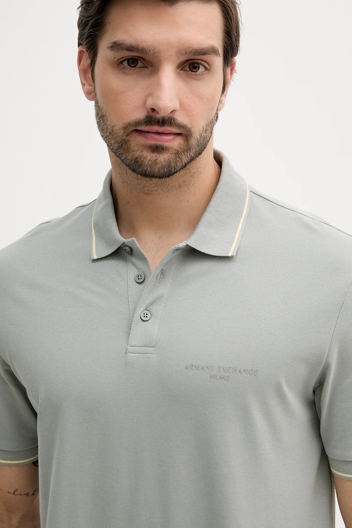 Polo bawełniane Armani Exchange XM000489.AF13026 szary
