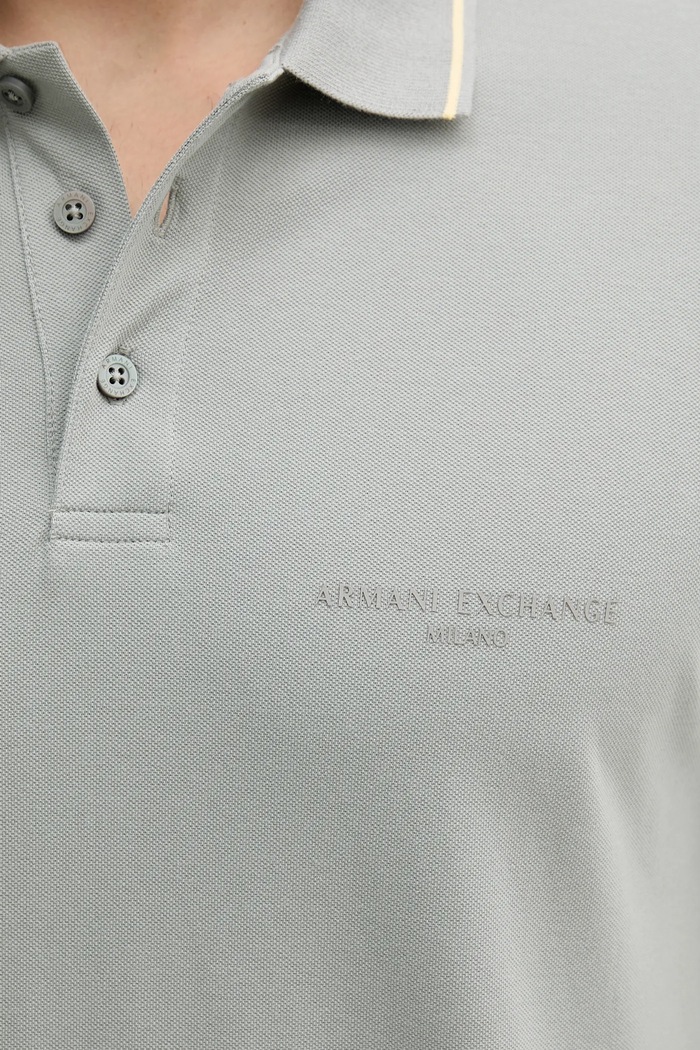 Polo bawełniane Armani Exchange szary XM000489.AF13026