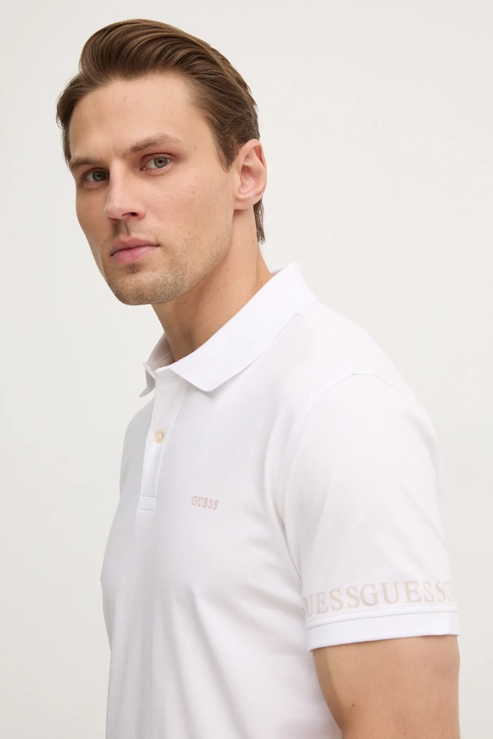 Polo tričko Guess NOLAN Guess M5RP66.J1314 bílá