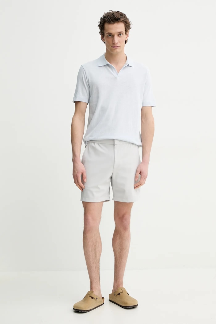 Polo majica s dodatkom lana Marc O'Polo 523209153026 plava SS25