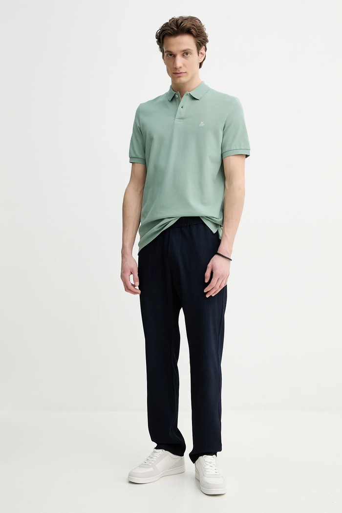 Bavlněné polo tričko Marc O'Polo 523223053092 zelená SS25