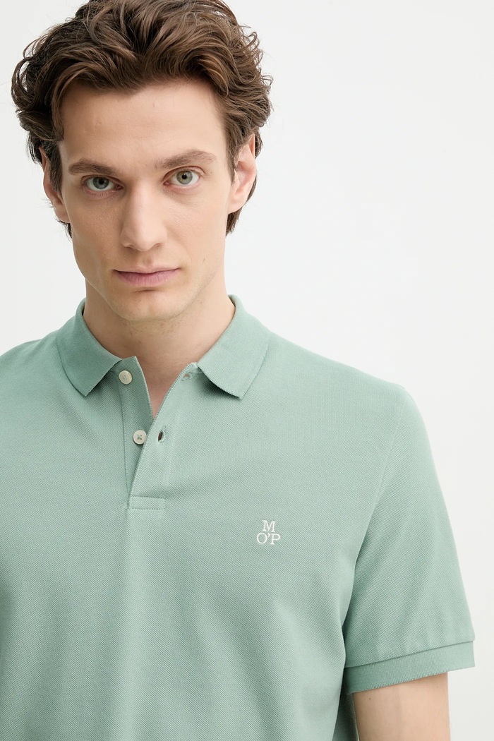 Bavlněné polo tričko Marc O'Polo zelená 523223053092