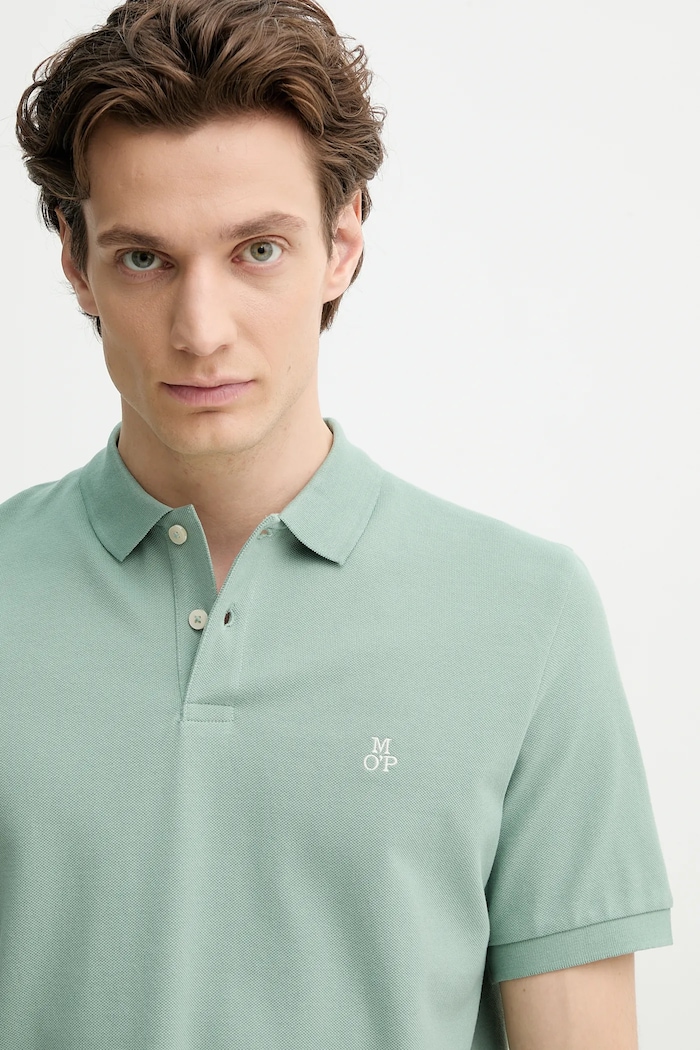 Bavlněné polo tričko Marc O'Polo zelená 523223053092