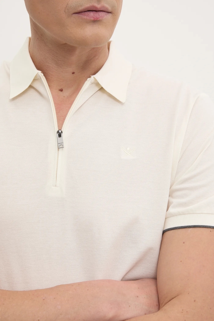 Pamučna polo majica Hackett London HM563379 bež
